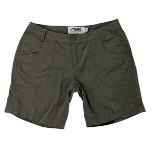 Mountain Khakis MK Womens Hiking Shorts Olive Green Size 4x8 Nylon Lightweight